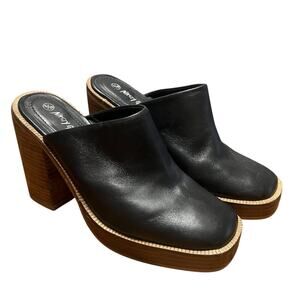 Nasty Gal Leather Platform Mules Size 8.5
